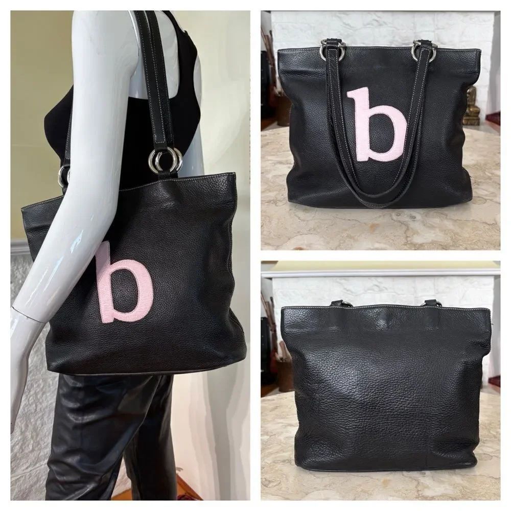 Vintage Roots Leather Tote Bag Initial B